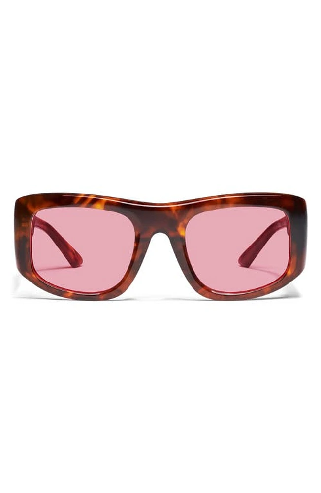 Quay Australia x Guizio Uniform 53mm Square Sunglasses in Brown Tortoise /Rose at Nordstrom