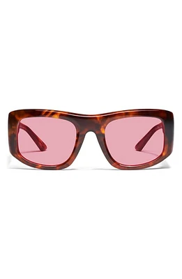 Quay Australia x Guizio Uniform 53mm Square Sunglasses in Brown Tortoise /Rose at Nordstrom