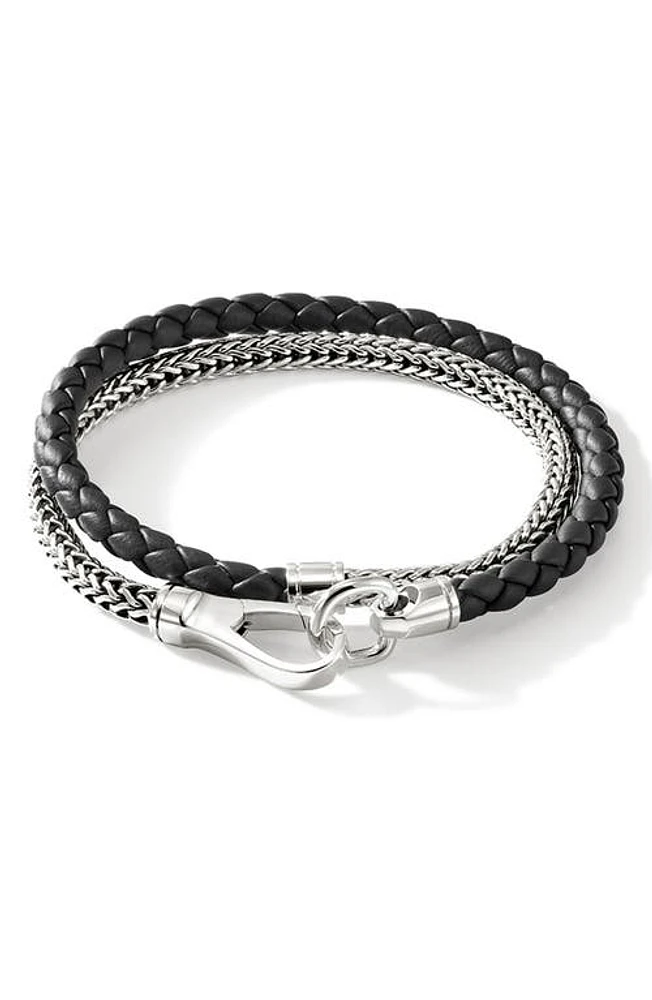 John Hardy Triple Layered Bracelet in Black at Nordstrom, Size Large