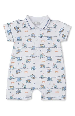 Kissy Construction Print Pima Cotton Romper Multi at Nordstrom,