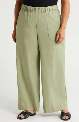 Wit & Wisdom High Waist Stretch Linen Blend Pants at Nordstrom,