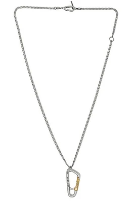 AllSaints Men's Two-Tone Carabiner Pendant Necklace in Warm Brass/Warm Silver at Nordstrom