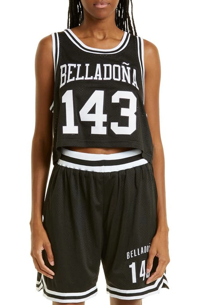 Bella Doña BabyGirl Crop Mesh Jersey Black at Nordstrom,