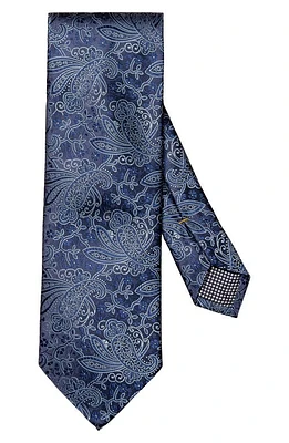 Eton Paisley Floral Silk Tie in Navy at Nordstrom