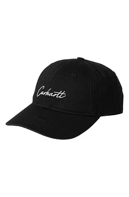 Carhartt Work In Progress Delray Adjustable Twill Baseball Cap in Black Wax at Nordstrom