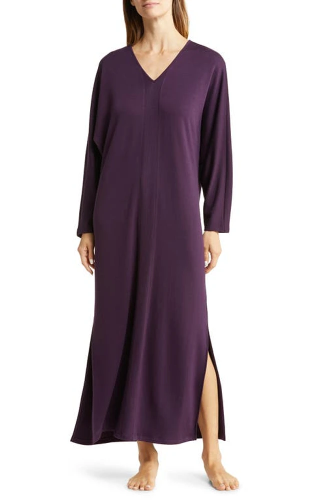 Natori Fuji Long Sleeve Lounger Caftan in Blackberry at Nordstrom, Size Medium