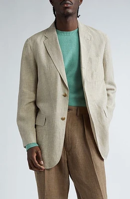 BEAMS 3B Box Fit Linen & Cotton Sport Coat in Ivory 09 at Nordstrom, Size Small