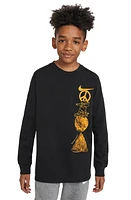 Nike Kids' Sportswear Create Long Sleeve Cotton Graphic T-Shirt Black at