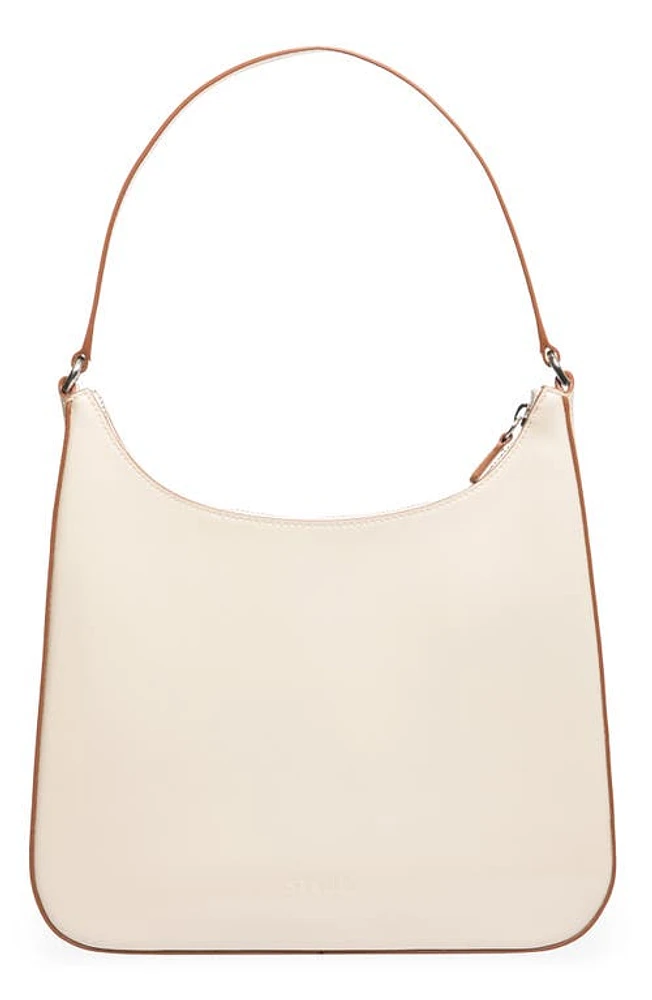 STAUD Alec Leather Shoulder Bag in Cream Contrast at Nordstrom