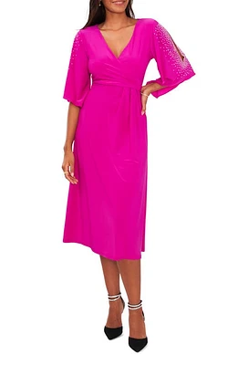 Chaus Faraj Embellished Faux Wrap Dress Berry Pink at Nordstrom,