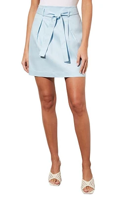 Ming Wang Belted Pleated A-Line Twill Skirt Haze at Nordstrom,