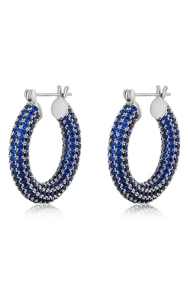 Luv AJ Amalfi Pavé Hoop Earrings in Silver at Nordstrom