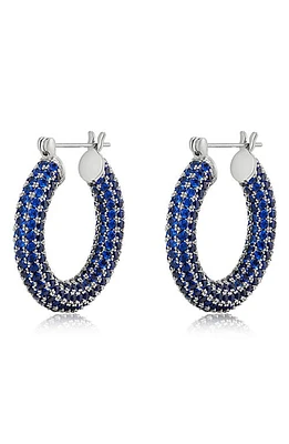 Luv AJ Amalfi Pavé Hoop Earrings in Silver at Nordstrom