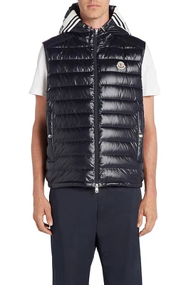 Moncler Clai Hooded Down Vest Dark Navy Blue at Nordstrom,