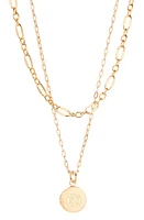 Brook and York Isla Petite Monogram Locket Layering Necklace Set in Gold at Nordstrom