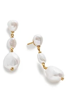 Monica Vinader Nura Reef Triple Freshwater Pearl Drop Earrings in 18Ct Gold Vermeil /Pearl at Nordstrom