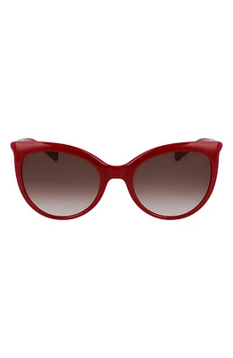 Longchamp Roseau 53mm Gradient Cat Eye Sunglasses in Red at Nordstrom