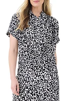 NIC+ZOE Animal Print Peplum Top Black Multi at Nordstrom