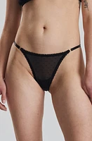 Peachaus Matsu Recycled-Lace Low-Rise Thong Volcanic Black at Nordstrom,