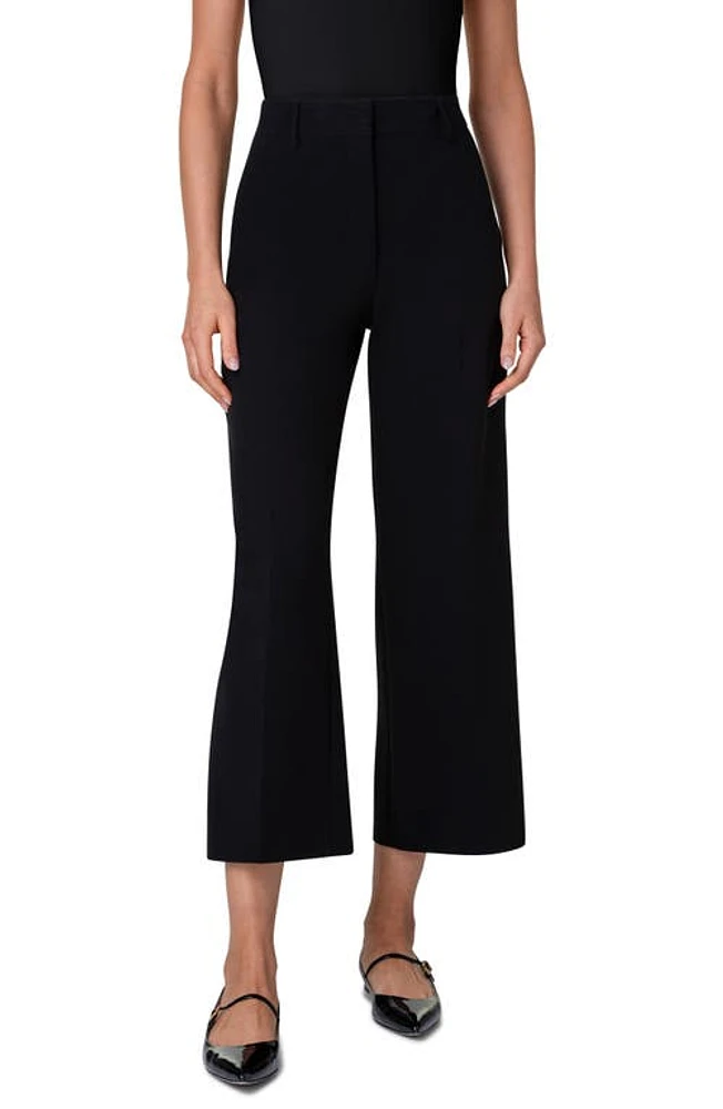 Akris Flora Cotton Twill Crop Pants Black at Nordstrom,