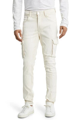 Monfrère Preston Slim Fit Cargo Jeans in Vintage Coated Blanc at Nordstrom, Size 34