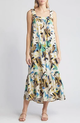 Masai Copenhagen Onicki Floral Sleeveless Midi Dress Dusky Green at Nordstrom,