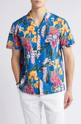 Brooks Brothers Voyage Floral Camp Shirt Blue Multi at Nordstrom,