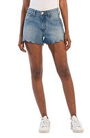 KUT from the Kloth Jane High Waist Scallop Raw Hem Denim Shorts Brig W/Med Base at Nordstrom,