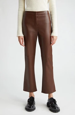 Max Mara Sublime Coated Jersey Flare Leg Ankle Pants Tobacco at Nordstrom,