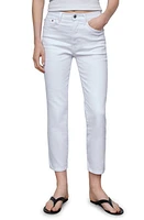 MANGO Slim Fit Crop Pants White at Nordstrom,