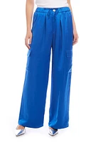 FIFTEEN TWENTY Sofi Satin Wide Leg Pants Sapphire Blue at Nordstrom,