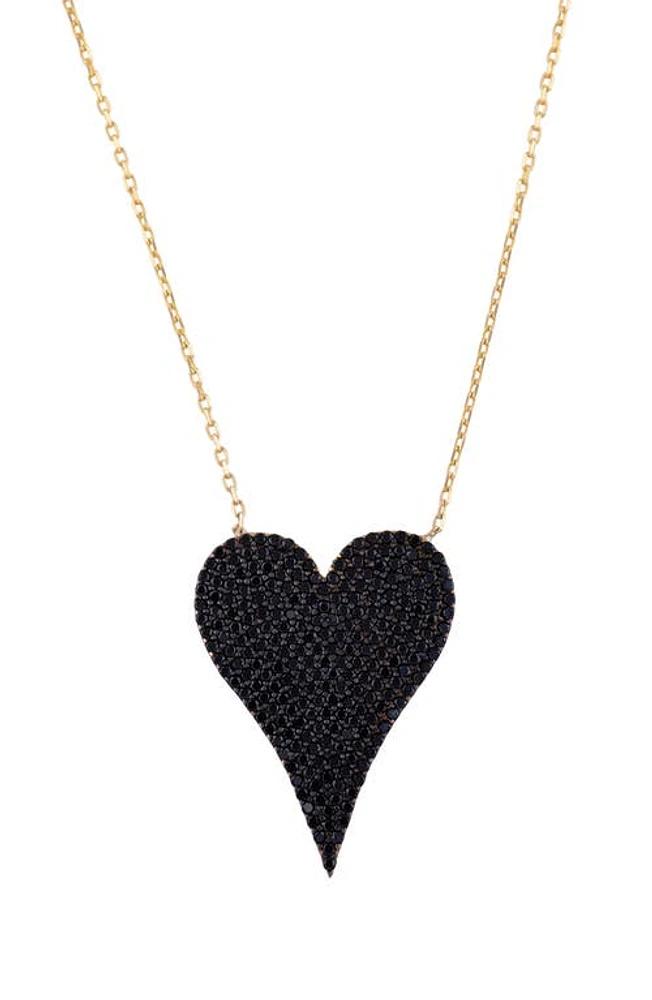 SHYMI Pavé Heart Pendant Necklace in Gold at Nordstrom