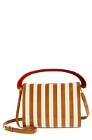 Dries Van Noten Boxed Stripe Leather Top Handle Bag in Tan at Nordstrom