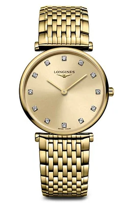 La Grande Classique de Longines Diamond Bracelet Watch, 29mm in Gold at Nordstrom