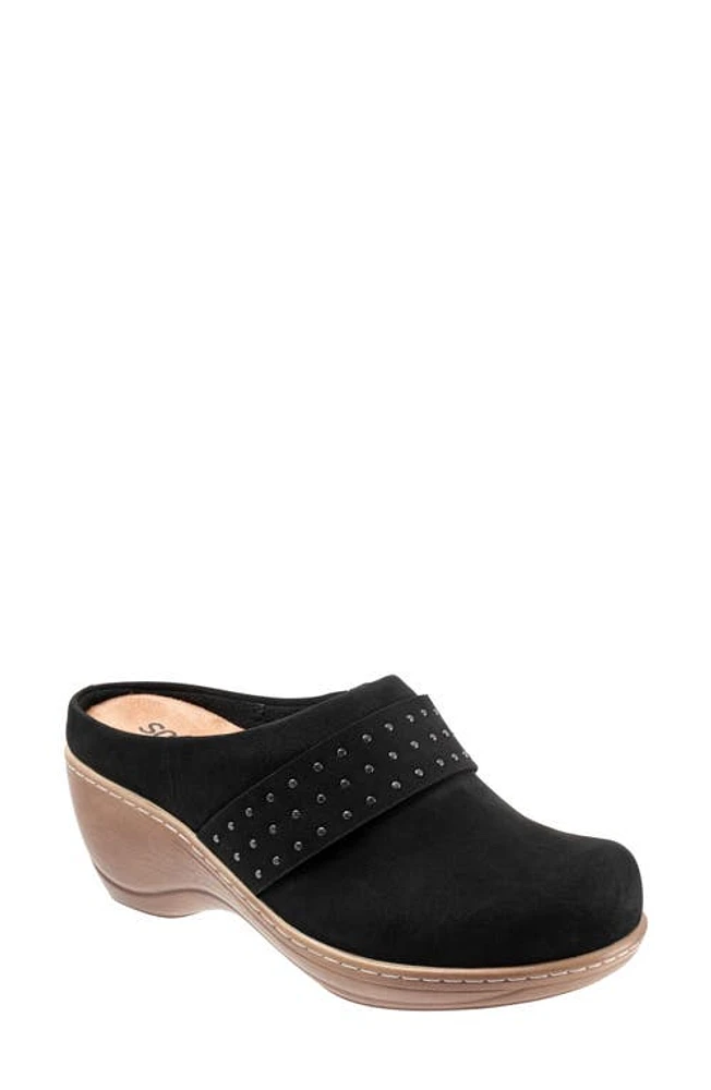 SoftWalk Marana Clog Black Nubuck at Nordstrom,