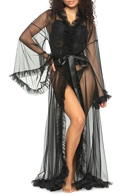 Black Bow Veil Sheer Robe at Nordstrom,