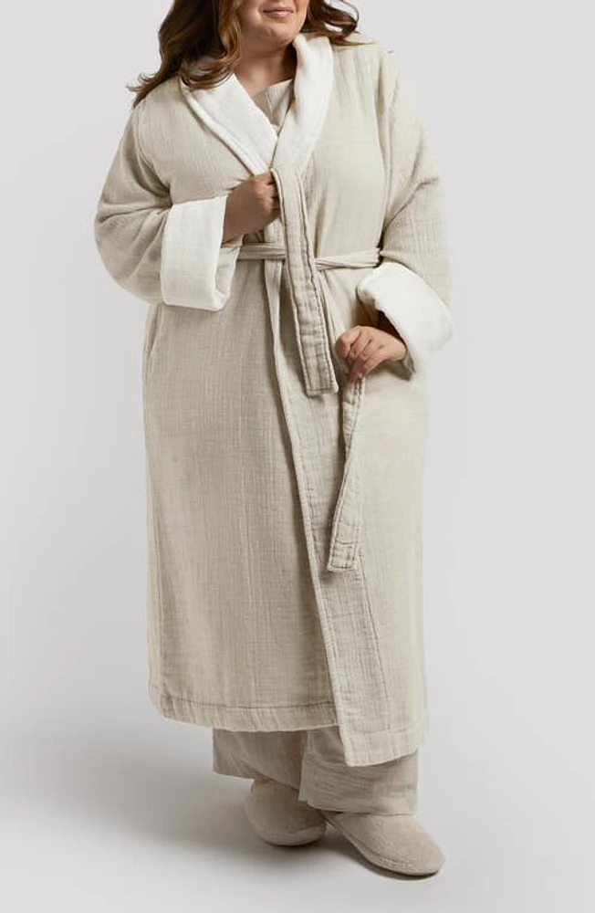 Parachute Cloud Organic Cotton & Linen Robe in Natural With Cream at Nordstrom