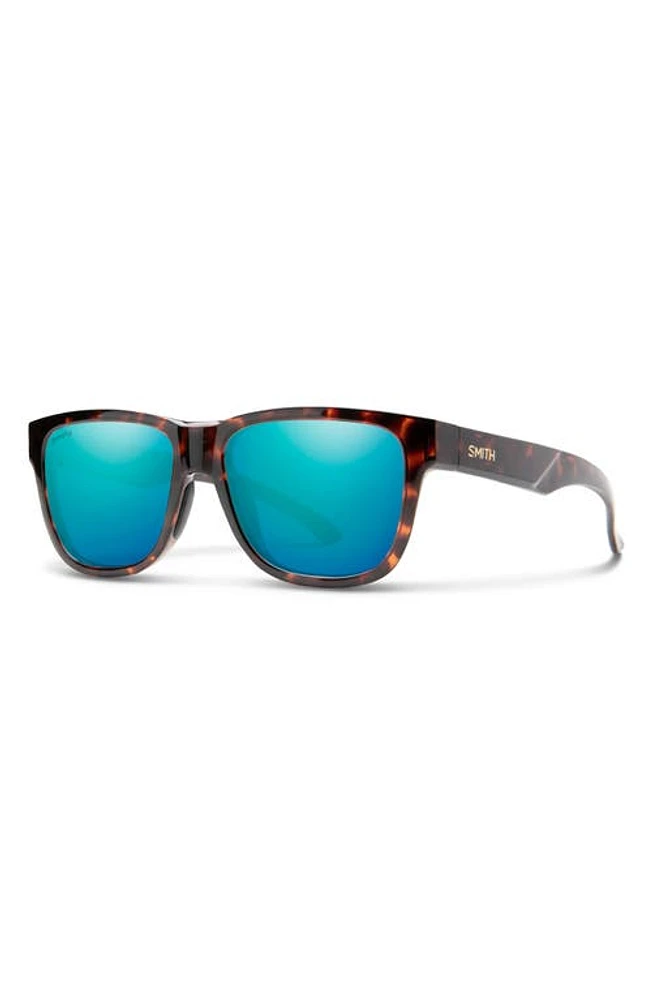 Smith Lowdown Slim 2 53mm ChromaPop Polarized Square Sunglasses in Tortoise /Opal Mirror at Nordstrom