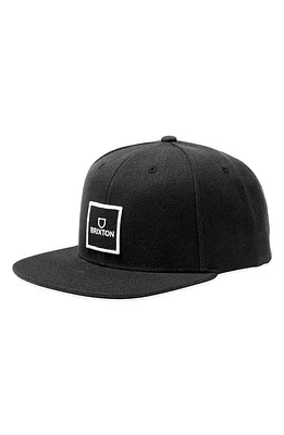 Brixton Alpha Twill Baseball Cap in Black/Black at Nordstrom