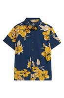 Rip Curl Kids' Aloha Short Sleeve Shirt Washed Navy at Nordstrom,