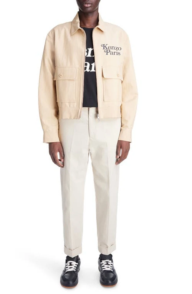 KENZO Verdy Logo Cotton & Nylon Jacket Camel at Nordstrom,