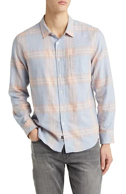 Rails Wyatt Plaid Cotton Button-Up Shirt Coral Blue Melange at Nordstrom,