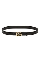 Dolce & Gabbana DG Logo Buckle Leather Belt in Nero at Nordstrom, Size 70