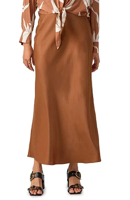 Sanctuary Everyday Satin Maxi Skirt in Mocha Mousse at Nordstrom, Size X-Large