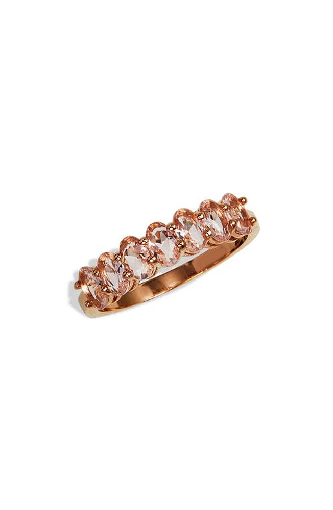 SAVVY CIE JEWELS 18K Rose Gold Plate Oval Cubic Zirconia Ring in Pink at Nordstrom