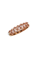 SAVVY CIE JEWELS 18K Rose Gold Plate Oval Cubic Zirconia Ring in Pink at Nordstrom