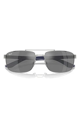 Ray-Ban 60mm Rectangular Sunglasses in Silver at Nordstrom