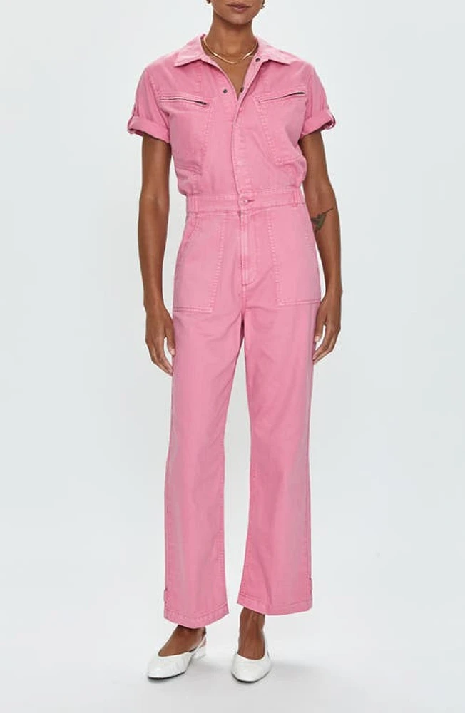 Pistola Campbell Cotton Utility Jumpsuit Peony Pink at Nordstrom,