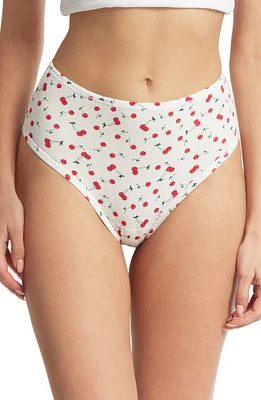 Hanky Panky PlayStretch Print High Waist Thong Cherry On Top at Nordstrom,