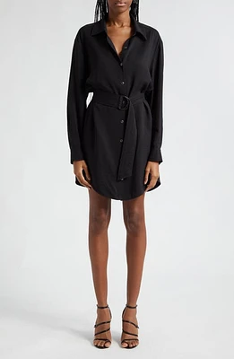 Ramy Brook Berkley Long Sleeve Shirtdress Black at Nordstrom,